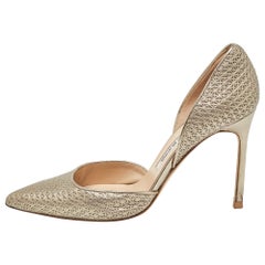 Manolo Blahnik Pumps a punta in pelle metallizzata Taglia 38,5
