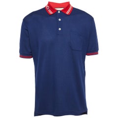 Gucci Blue Cotton Pique Polo T-Shirt M