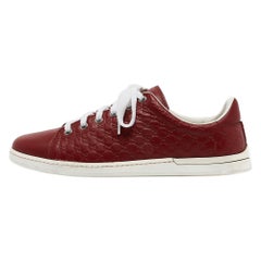 Gucci Red Microguccissima Leather Low Top Sneakers Size 37