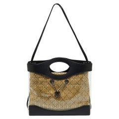 Chanel Schwarze Einkaufstasche aus Leder und PVC 31