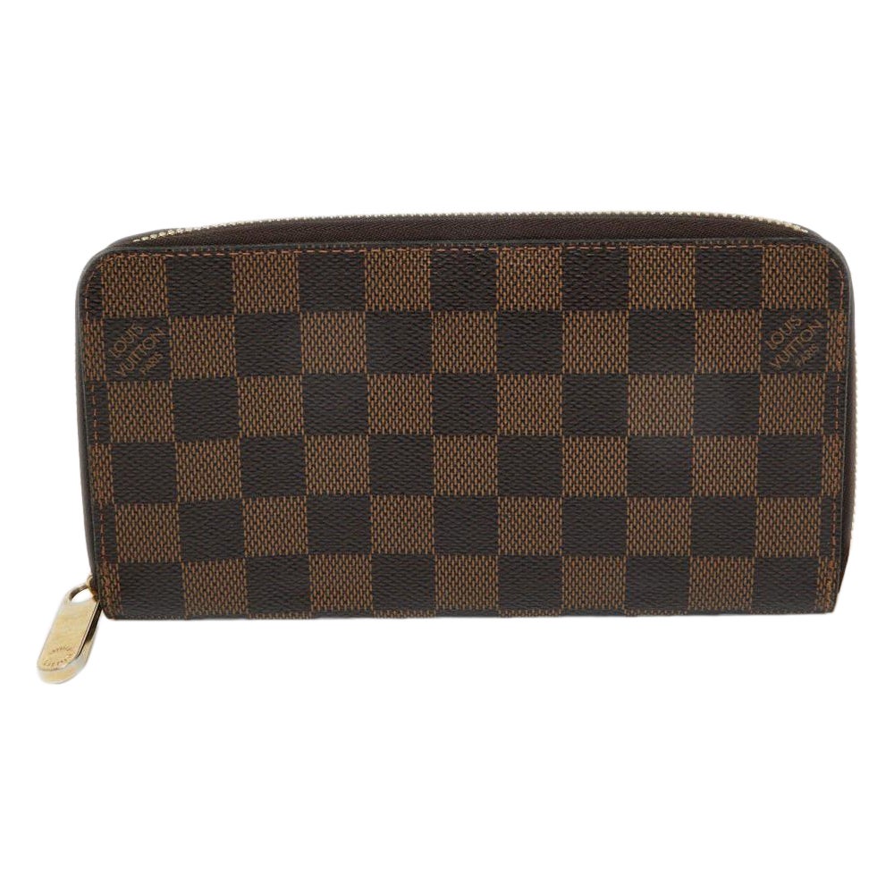 Louis Vuitton Damier Ebene Canvas Zippy Wallet For Sale