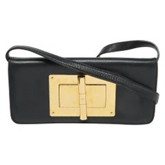 Tom Ford Black Leather Natalia Convertible Clutch