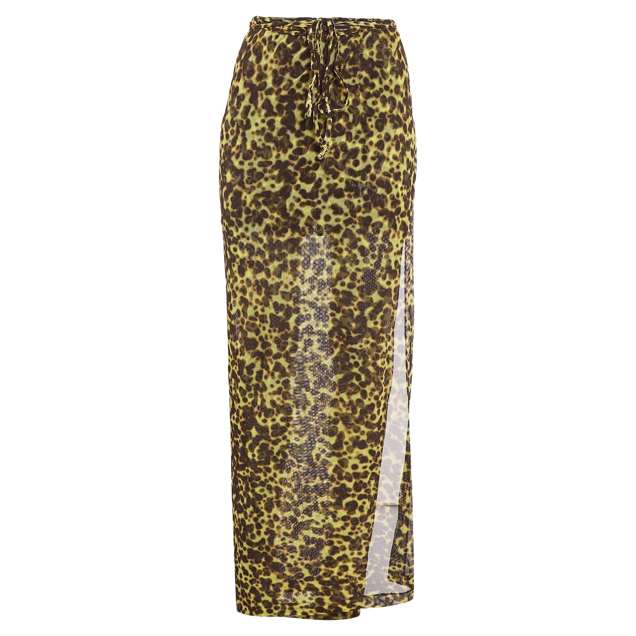 Versace Le Bonitas - Set copricostume in rete con stampa leopardata giallo L.A.