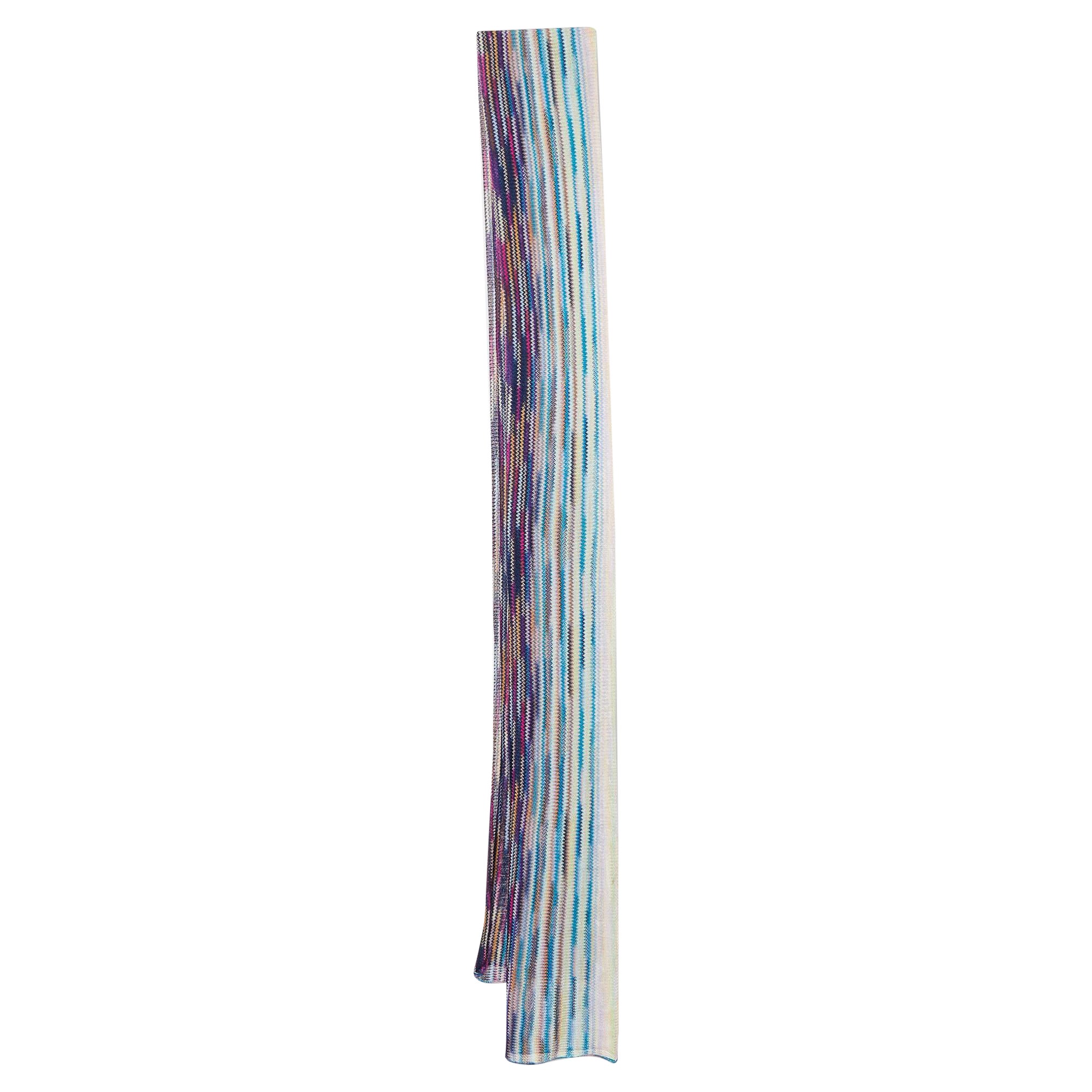 Missoni Multicolor Striped Knit Stole For Sale