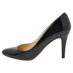 Jimmy Choo Black Patent Leather Bridget Round Toe Pumps Size 40