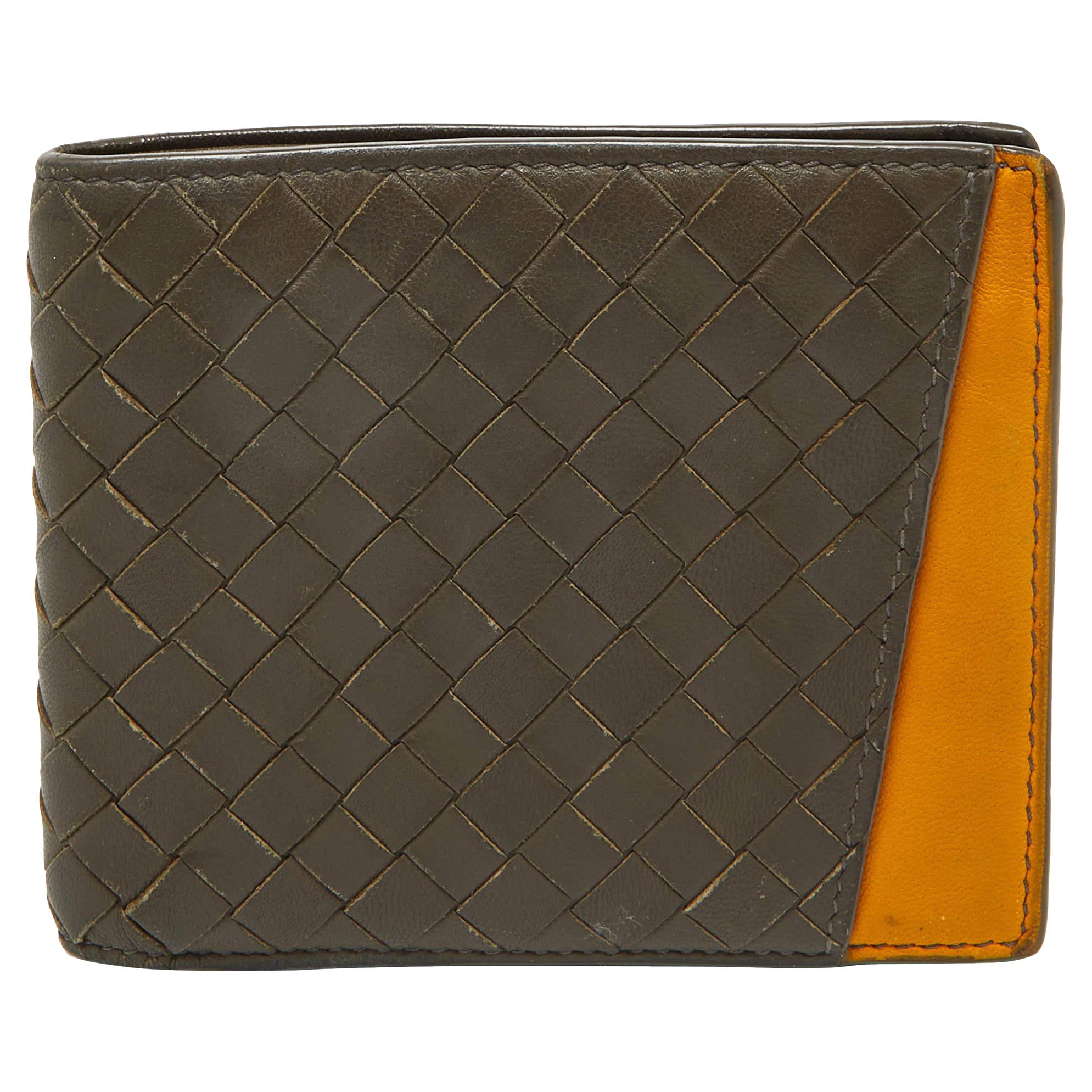 Portafoglio Bottega Veneta in pelle Intrecciato Beige/Mustard