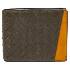 Bottega Veneta Beige/Mustard Intrecciato Leather Bifold Wallet