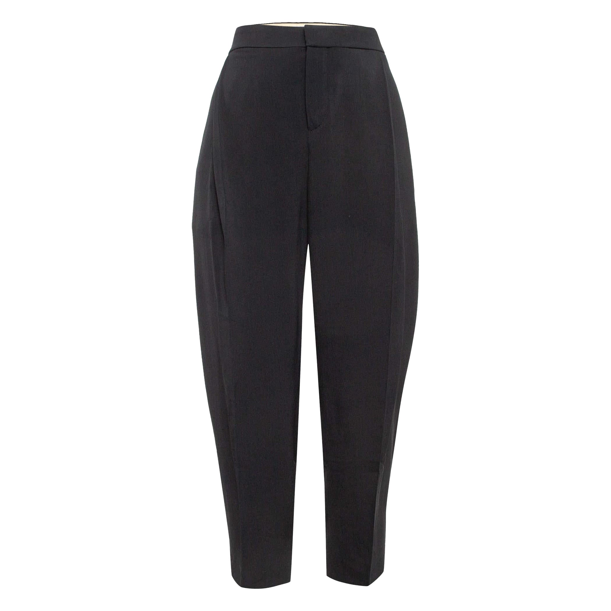 Chloé Black Crepe Trousers M For Sale