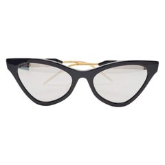 Gucci Black Mirrored GG0597S Interlocking G Crystals Cat Eye Sunglasses