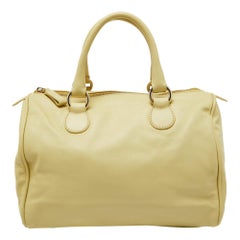 Valentino Yellow Leather Zip Boston Bag