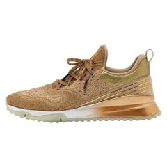 Louis Vuitton Gold Knit Fabric V.N.R Sneakers Size 44.5