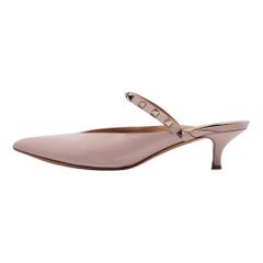 Valentino Pink Leather Rockstud Mules Size 40