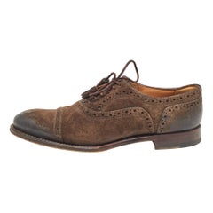 Gucci Brown Suede Brogue Oxfords Size 36.5