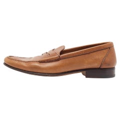 Tom Ford Brown Leather Penny Loafers Size 44