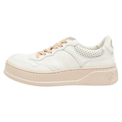 Gucci - Baskets basses GG en cuir blanc - Taille 38