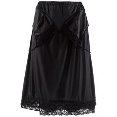 Margiela Spring-Summer 2003 black polyester artisanal reconstructed skirt 1