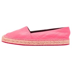 Espadrilles en cuir rose fluo avec logo Hodgeson Taille 39