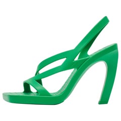 Bottega Veneta Green Rubber Jimbo Slingback Sandals Size 38