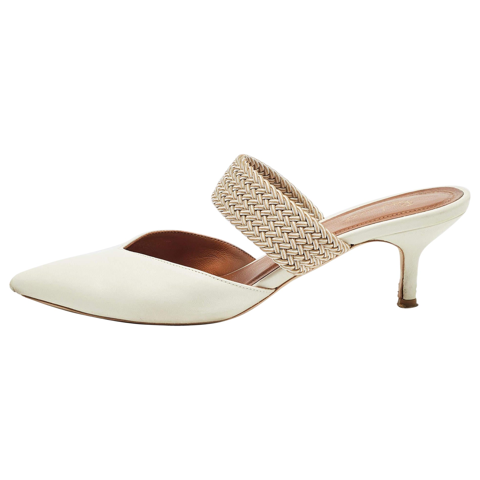 Malone Souliers Mules Maisie en cuir blanc, taille 38,5