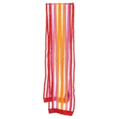 Missoni Rot/gelb gestreifte Stola aus Baumwollstrick