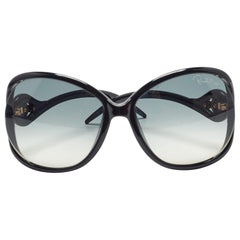 Roberto Cavalli Black/Grey Gradient Gazania Oversized Sunglasses