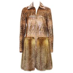 New ROBERTO CAVALLI Python Fur Fox Coat Jacket 8