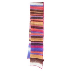 Missoni Mehrfarbig gestreifte Strickstola aus Mohair-Mischung