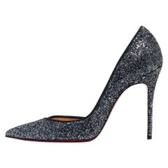 Christian Louboutin Grey Coarse Glitter Iriza Pumps Size 38