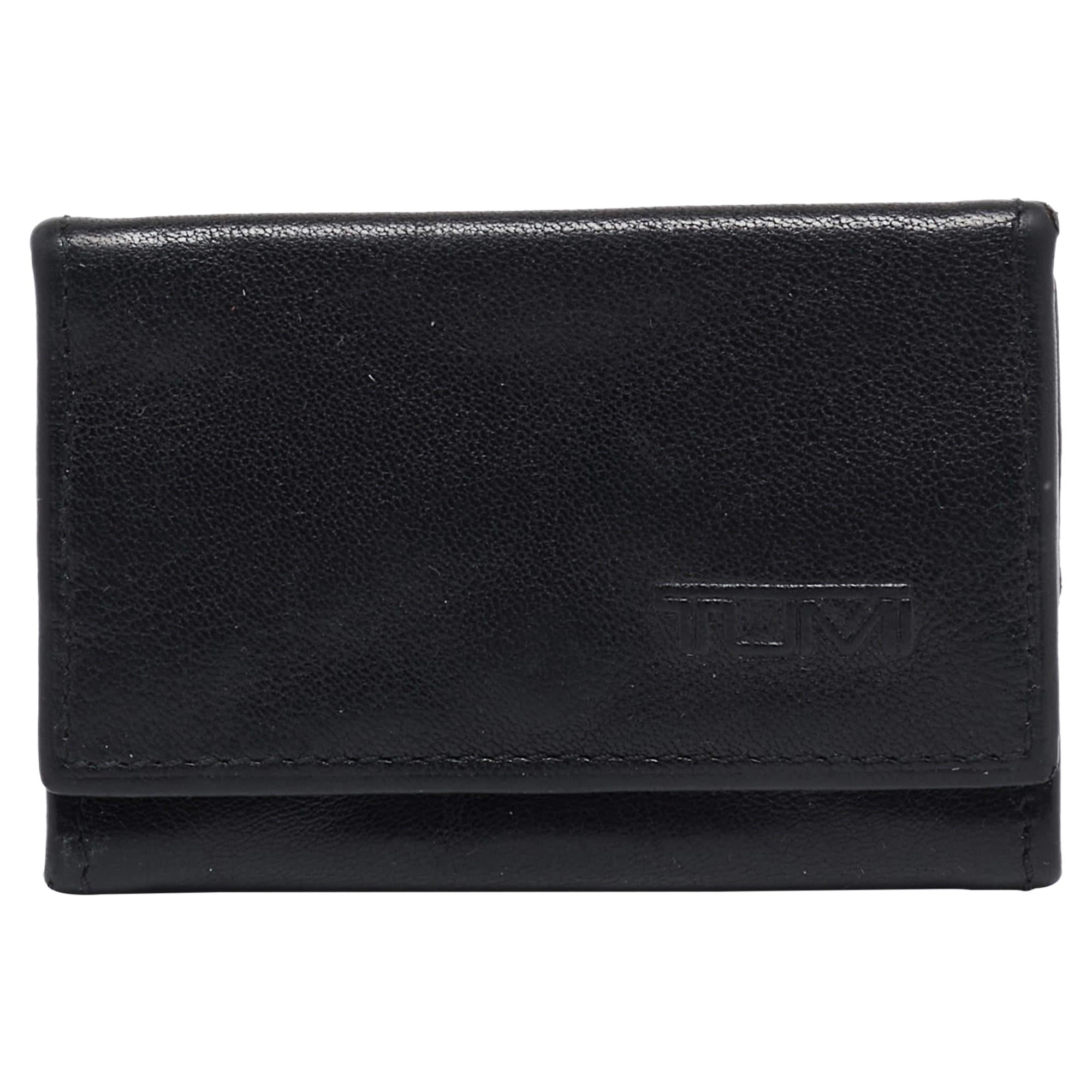TUMI Black Leather Coin Purse For Sale