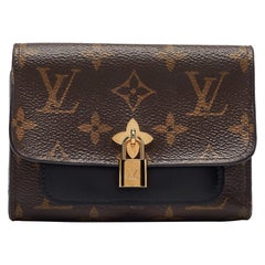 Louis Vuitton Black Monogram Canvas and Leather Flower Lock Wallet