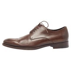 Ermenegildo Zegna Brown Leather Lace Up Derby Size 41.5