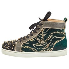 Christian Louboutin Multicolor Suede and Velvet Milkylou Sneakers Size 40