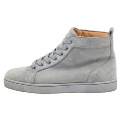 Christian Louboutin Blue Suede Louis High Top Sneakers Size 42