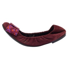 Louis Vuitton - Ballerine con fiocco in pelle scamosciata borgogna - taglia 39