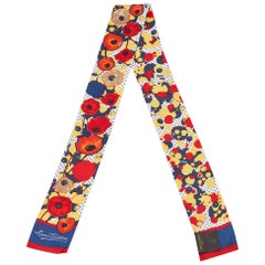 Louis Vuitton Multicolor Retro Flowers Print Silk Bandeau Scarf
