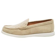 Dior Grey Suede and Canvas Granville Loafers Size 41