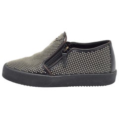Giuseppe Zanotti Black Studded Leather Eve Slip On Sneakers Size 40