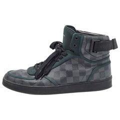 Louis Vuitton Grey/Black Monogram Canvas and Leather Rivoli Sneakers Size 43