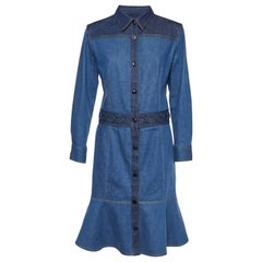 Alexander McQueen Blue Denim Buttoned Front Dress L