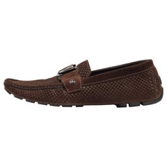 Louis Vuitton Brown Suede Monte Carlo Slip On Loafers Size 40