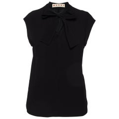 Marni - Top senza maniche con cravatta in crepe nero S