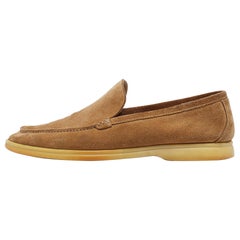 Loro Piana Brown Suede Summer Walk Loafers Size 43