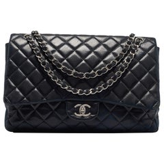 Chanel Black Quilted Leather Maxi Classic Single Flap Bag