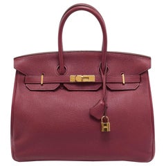 Hermes Tosca Togo Leather Gold Finished Birkin 35 Bag