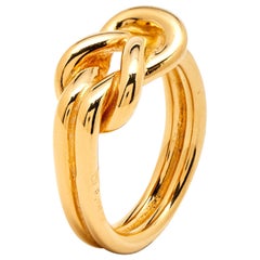Hermes Gold Tone Scarf Ring