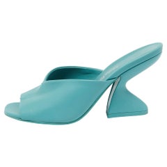 Salvatore Ferragamo Green Leather Sansu Mules Size 37