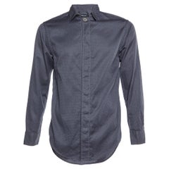 Giorgio Armani Camisa Abotonada Algodón Estampado Gris M