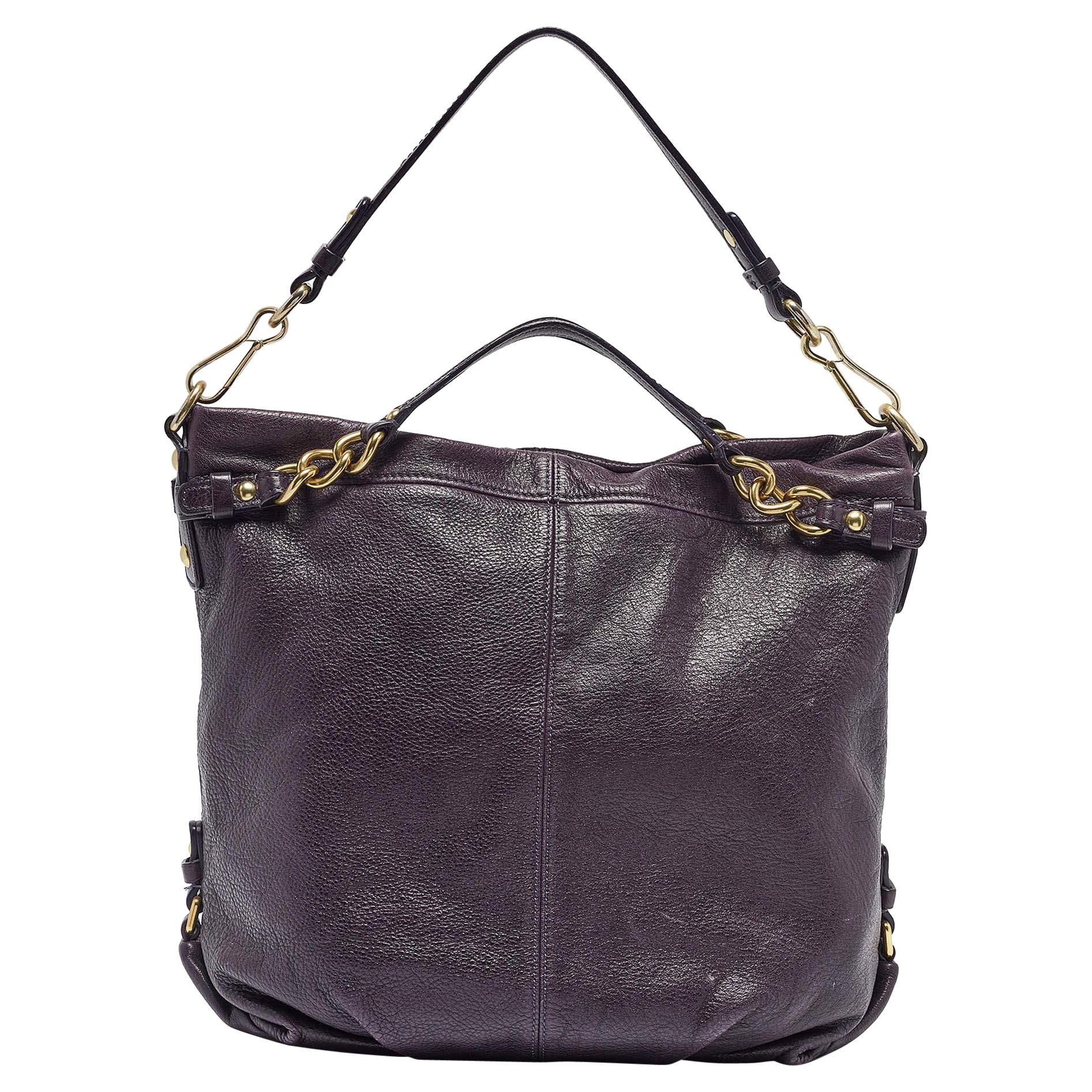 Coach Purple Leather Large Brooke Hobo