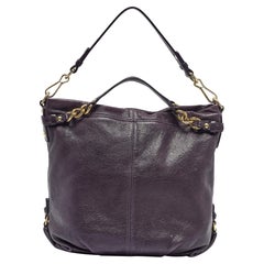Borsa Brooke grande in pelle viola di Coach