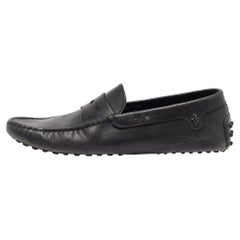 Tod's For Ferrari Black Leather Slip On Loafers Size 41